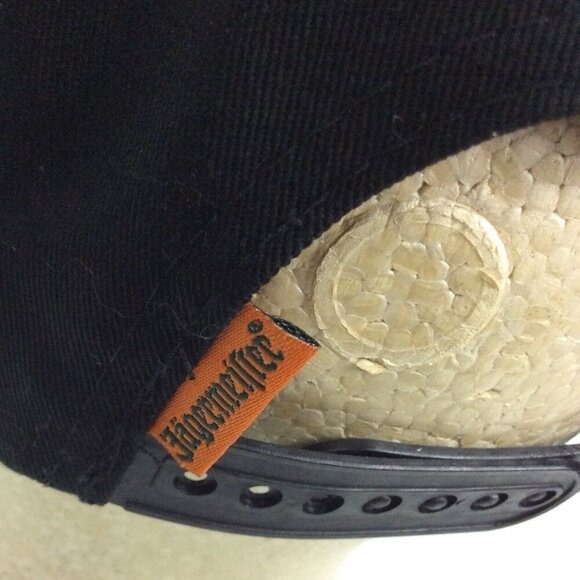 Jagermeister Black Snapback Hat Gold Embroidered Logo Adjustable Advertising Cap - Picture 6 of 7